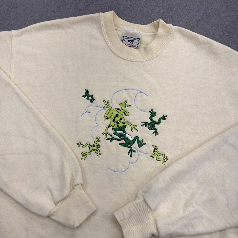 Vintage 90s Lee Toad Tales Maria Plant Frog Crewneck Toadal‎ Chaos Adult S/M